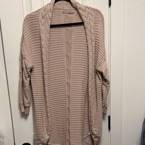 Rubbish Taupe Open Front Cardigan